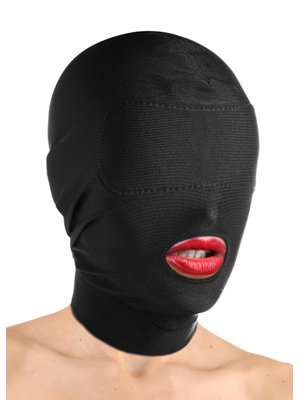 XR Brands - Open Mond Masker Met Gewatteerd Oogmasker - Zwart