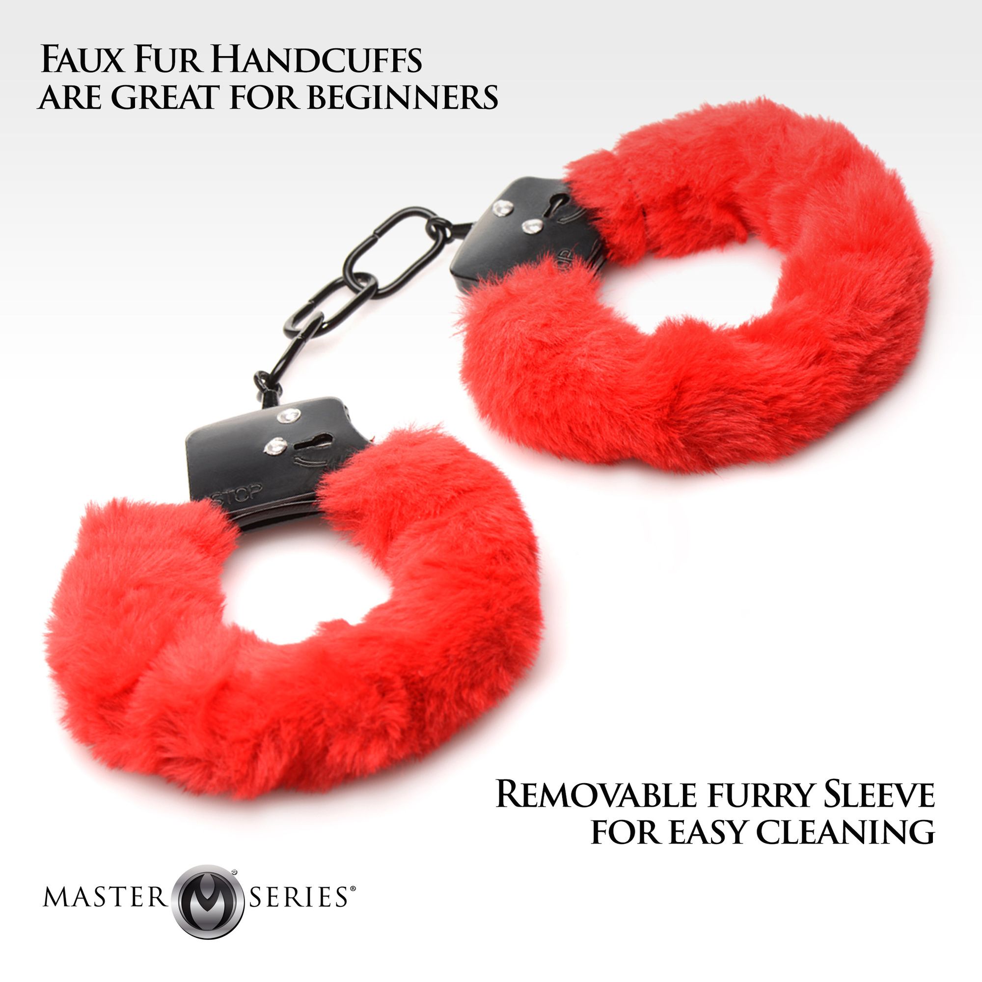 XR Brands - Cuffed In Fur Handboeien - Rood - Afbeelding 5