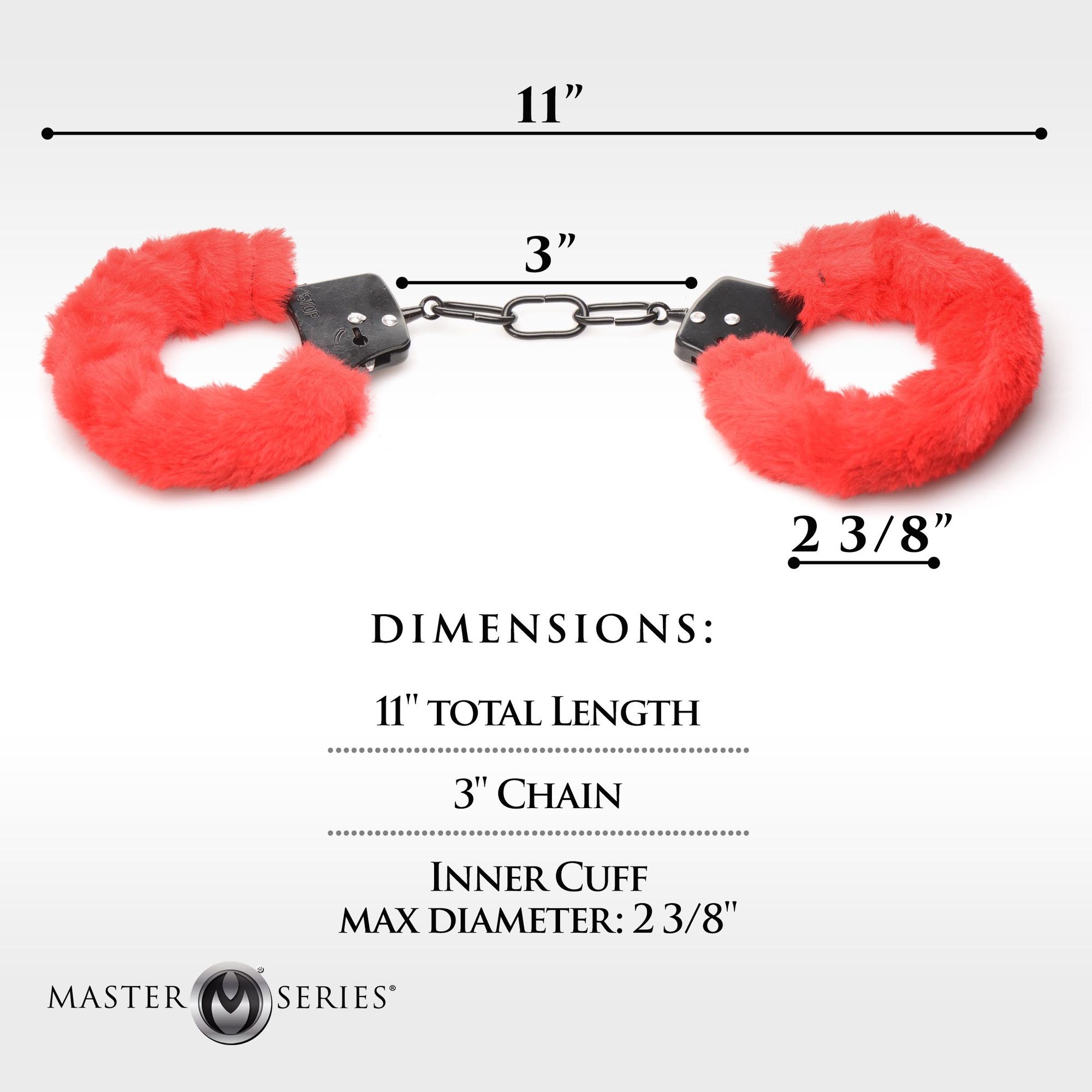 XR Brands - Cuffed In Fur Handboeien - Rood - Afbeelding 6