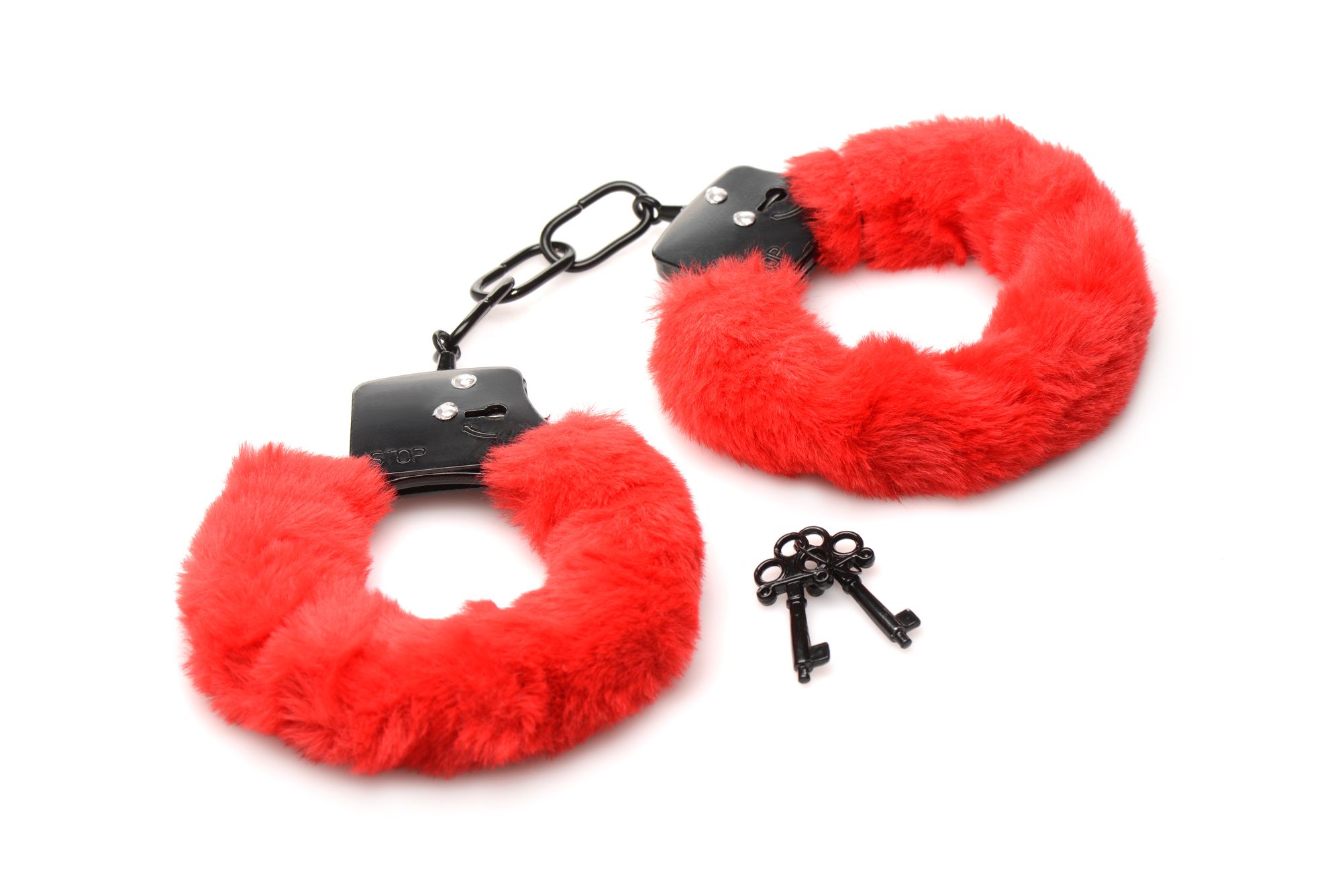 XR Brands - Cuffed In Fur Handboeien - Rood - Afbeelding 3