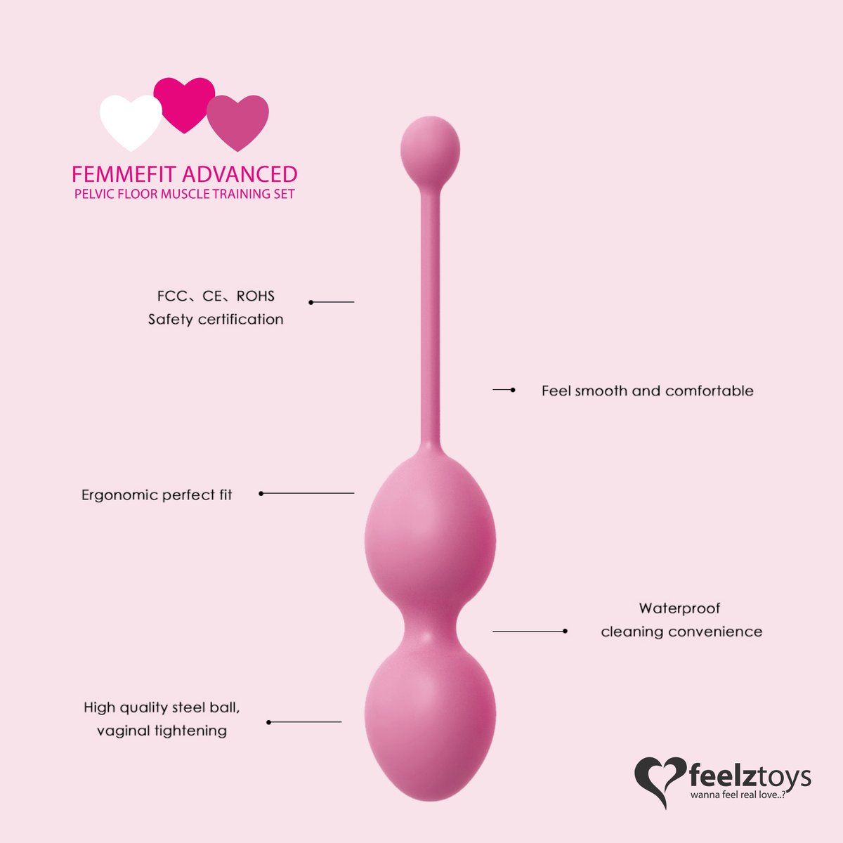 FeelzToys - FemmeFit Bekkenspier Training Set 3 st