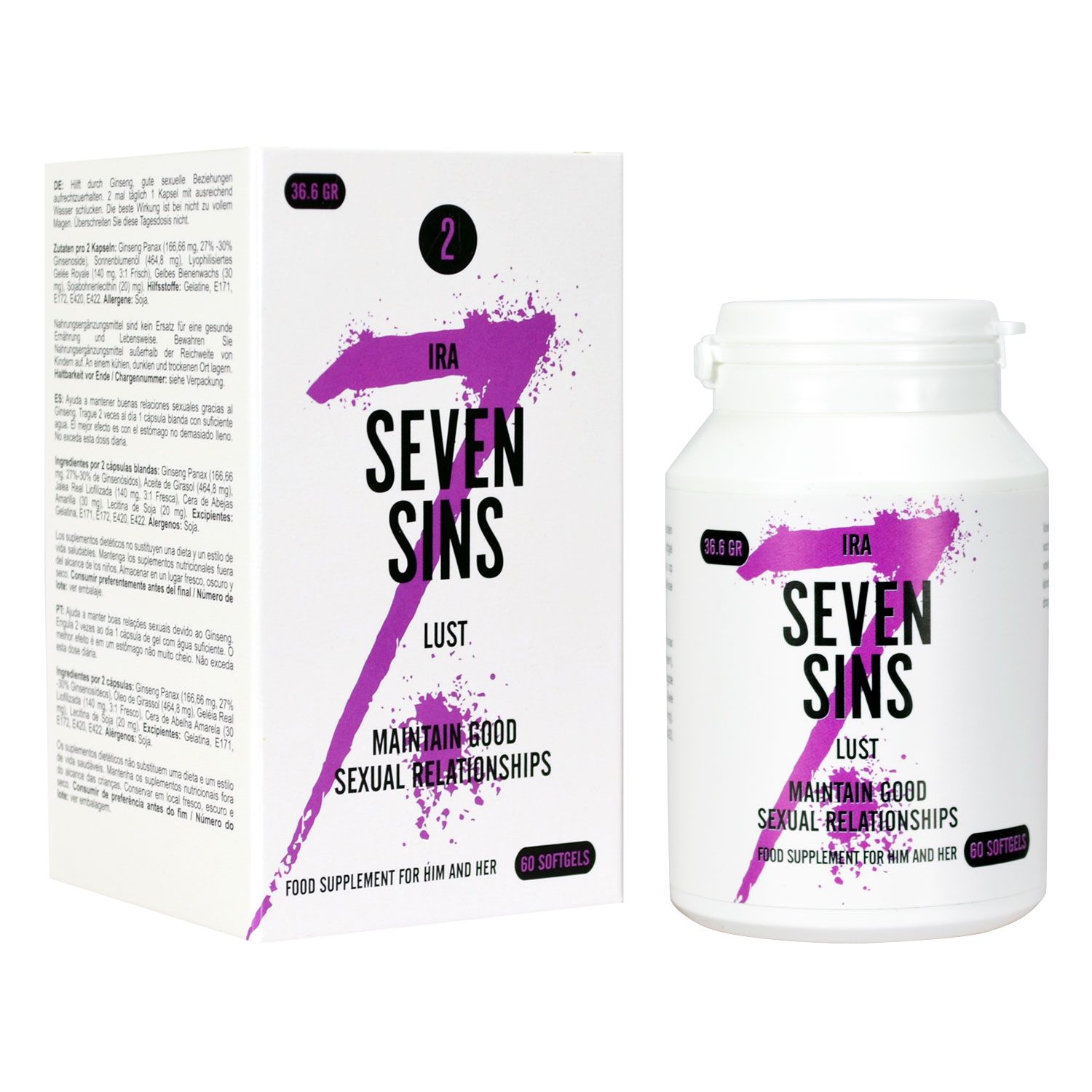 Seven Sins Lust Aphrodisiac for Couples 60 softgels