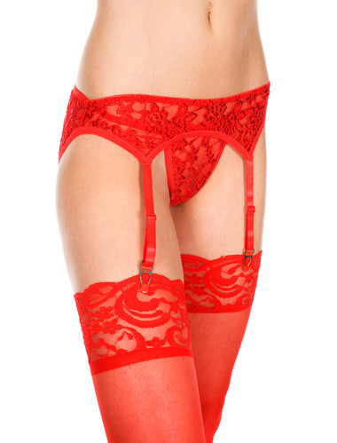 Lace garterbelt and g-string - red - EasyToys