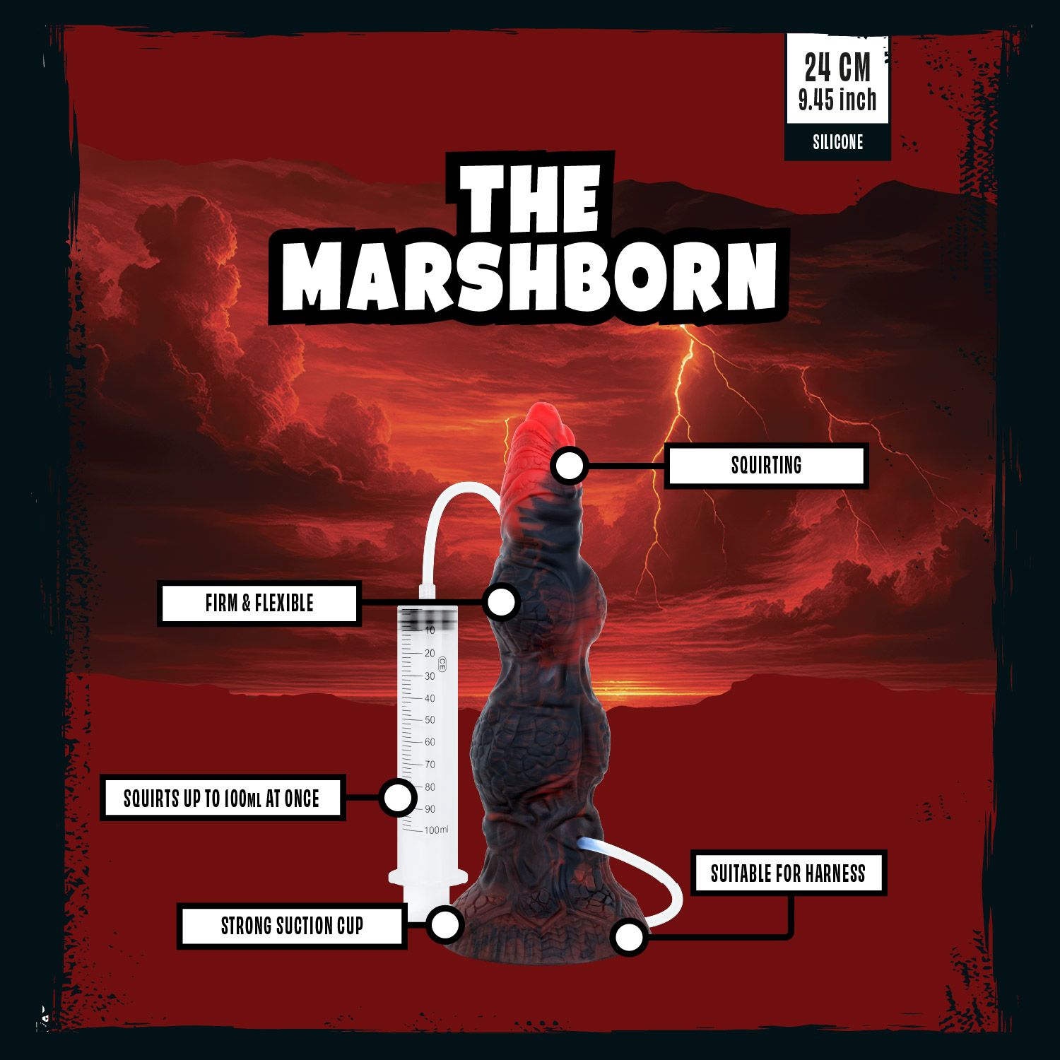 Mythical Mates - The Marshborn Spuitende Dildo - 24 cm foto 9