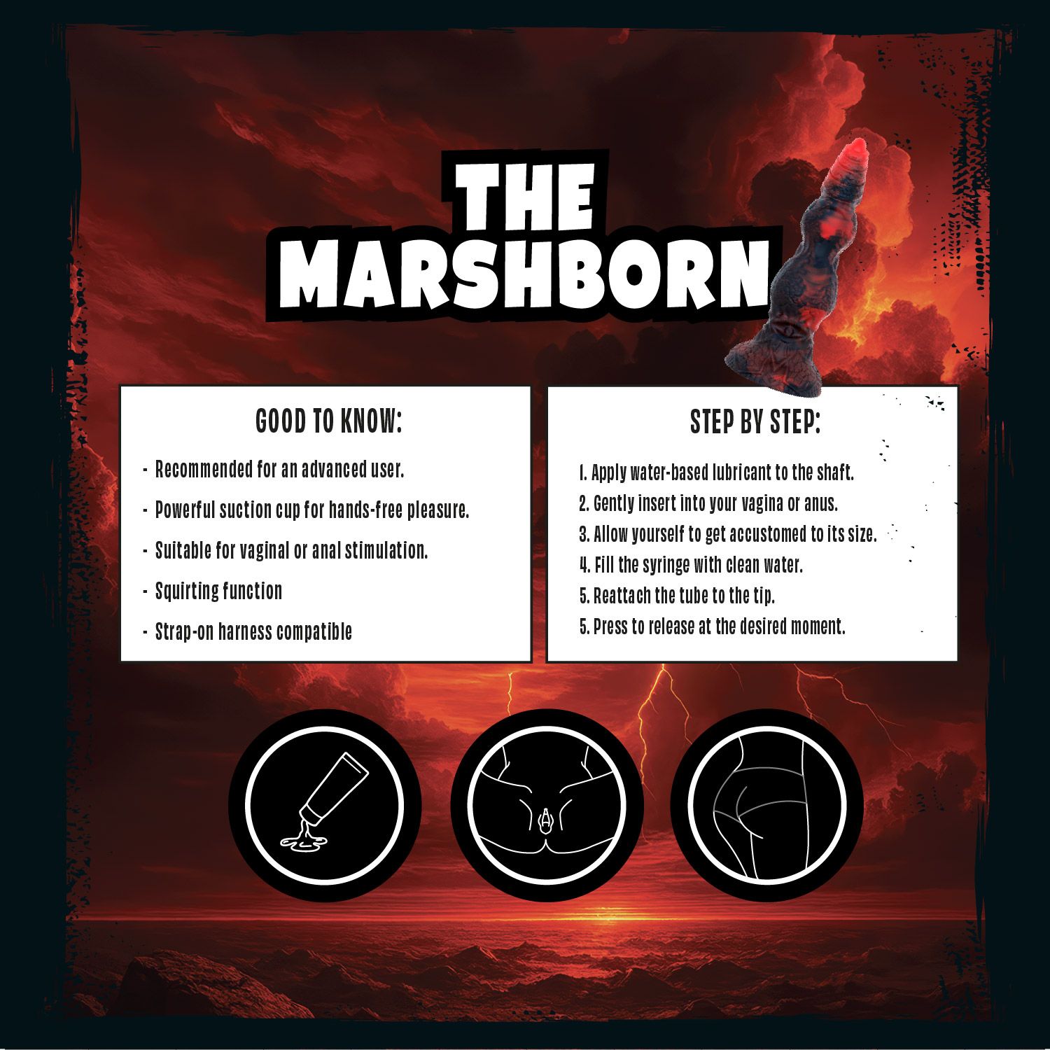 Mythical Mates - The Marshborn Spuitende Dildo - 24 cm foto 4