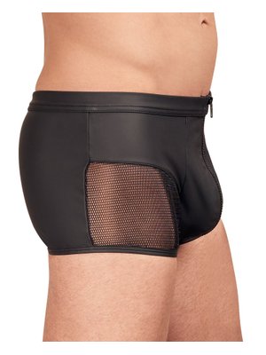 Leather Look Heren Boxer Met Ritssluiting - Zwart