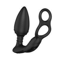 Tapón vibratorio Simul8 con pene y anillo de bola