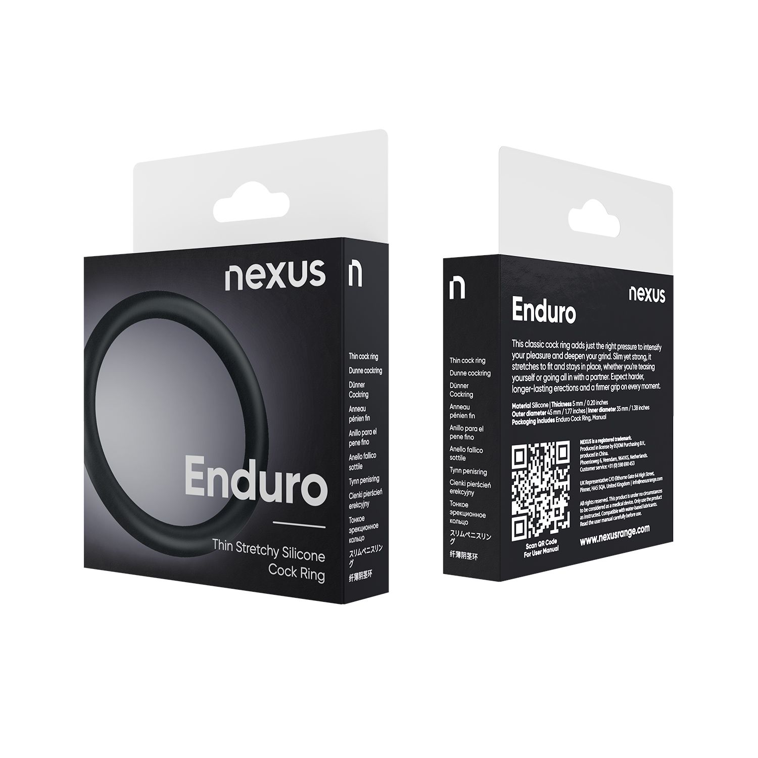 Nexus - Enduro Siliconen Cockring - Zwart foto 8