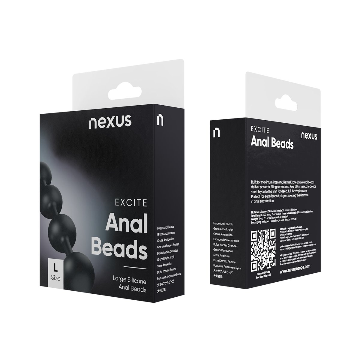 Nexus - Excite Siliconen Anaal Kralen - Large