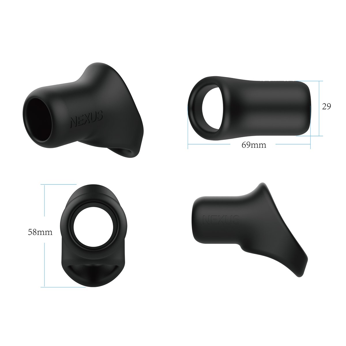 Nexus - RISE Siliconen Cock en Balls houder - Zwart