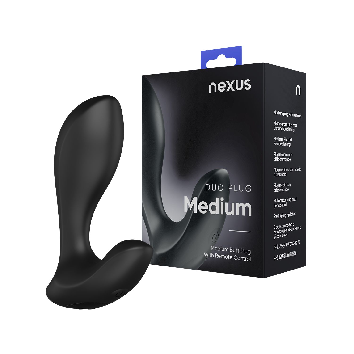 Nexus - Duo Remote Control Beginner Butt Plug Medium - Zwart