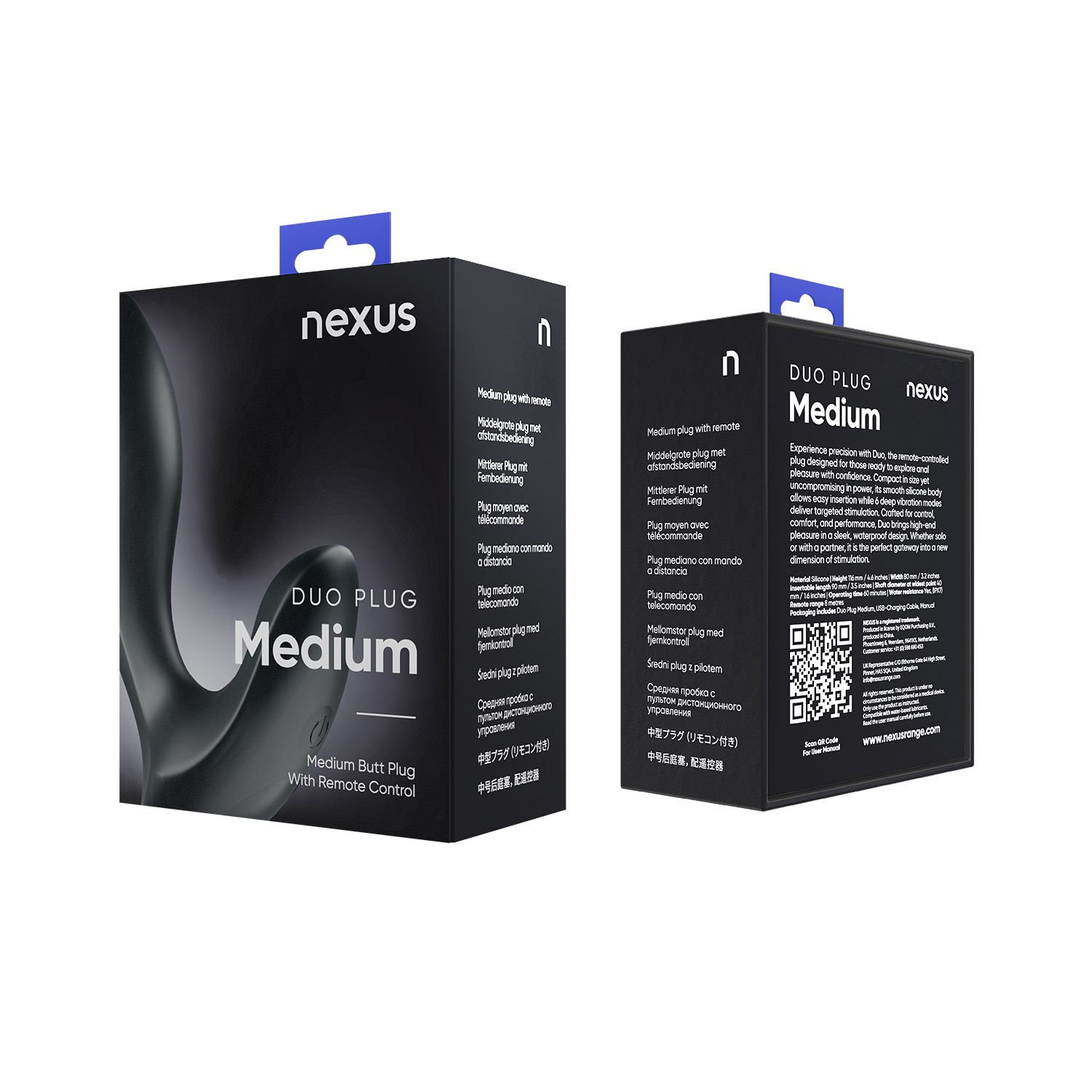 Nexus - Duo Remote Control Beginner Butt Plug Medium - Zwart foto 9