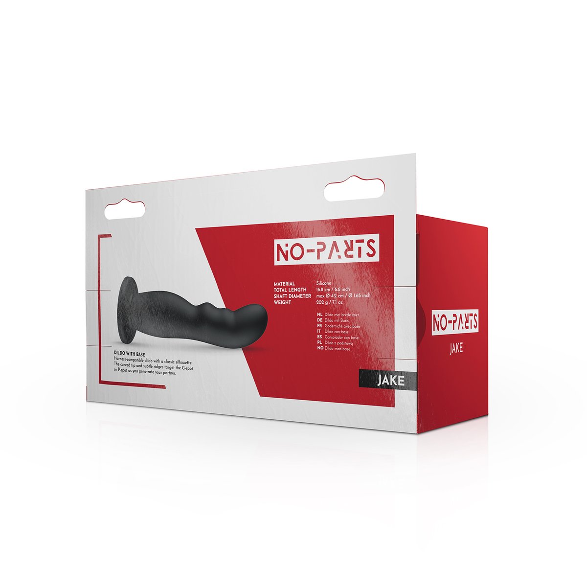 No-Parts - Jake Dildo met Basis - Zwart