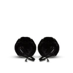 Noir - Abrazaderas para pezones ajustables con pompón - Negro