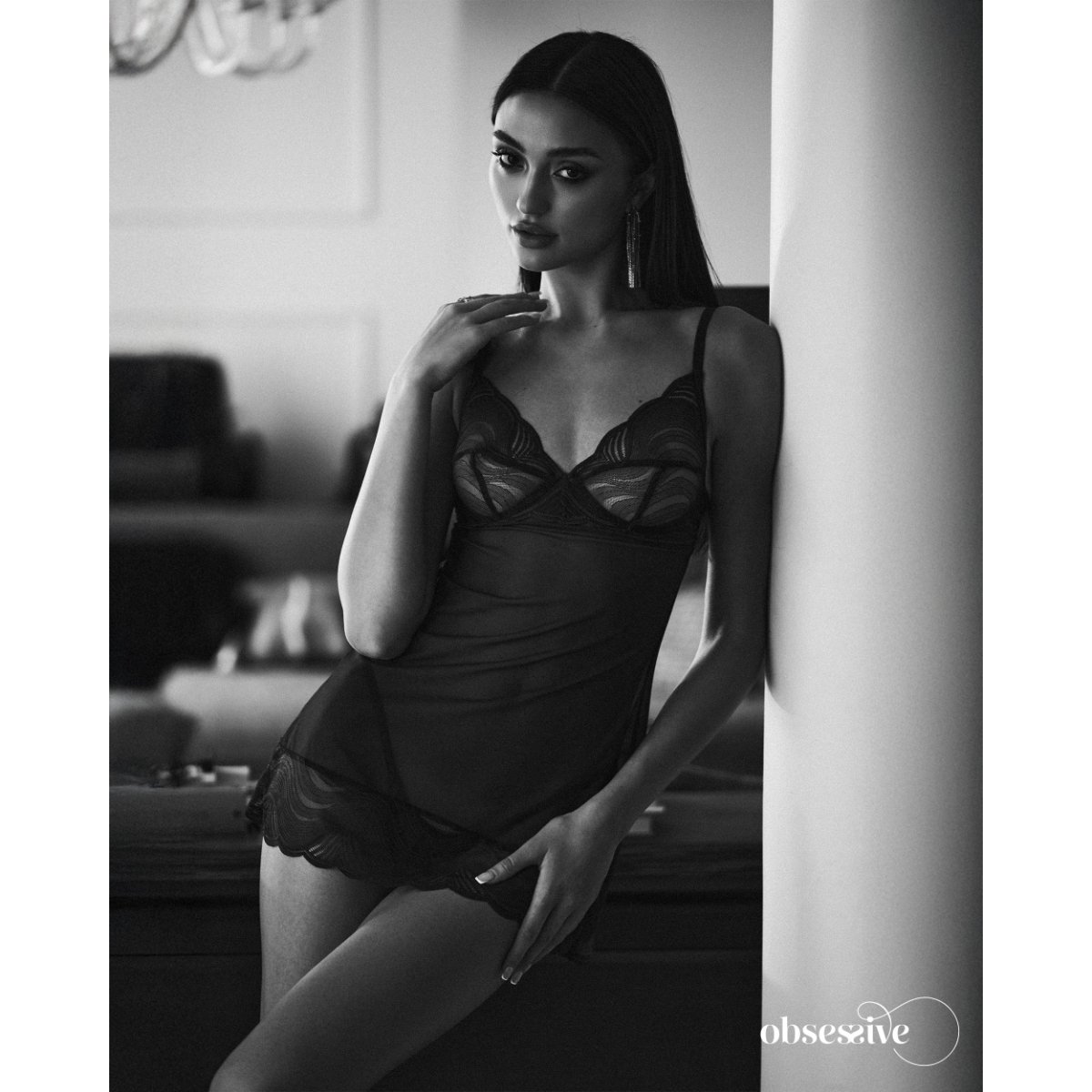 Obsessive - Nightly Chemise Set - Blauw