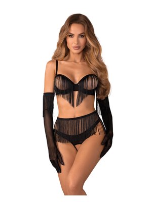 Obsessive - Rossay 4-delige Open Set - Zwart