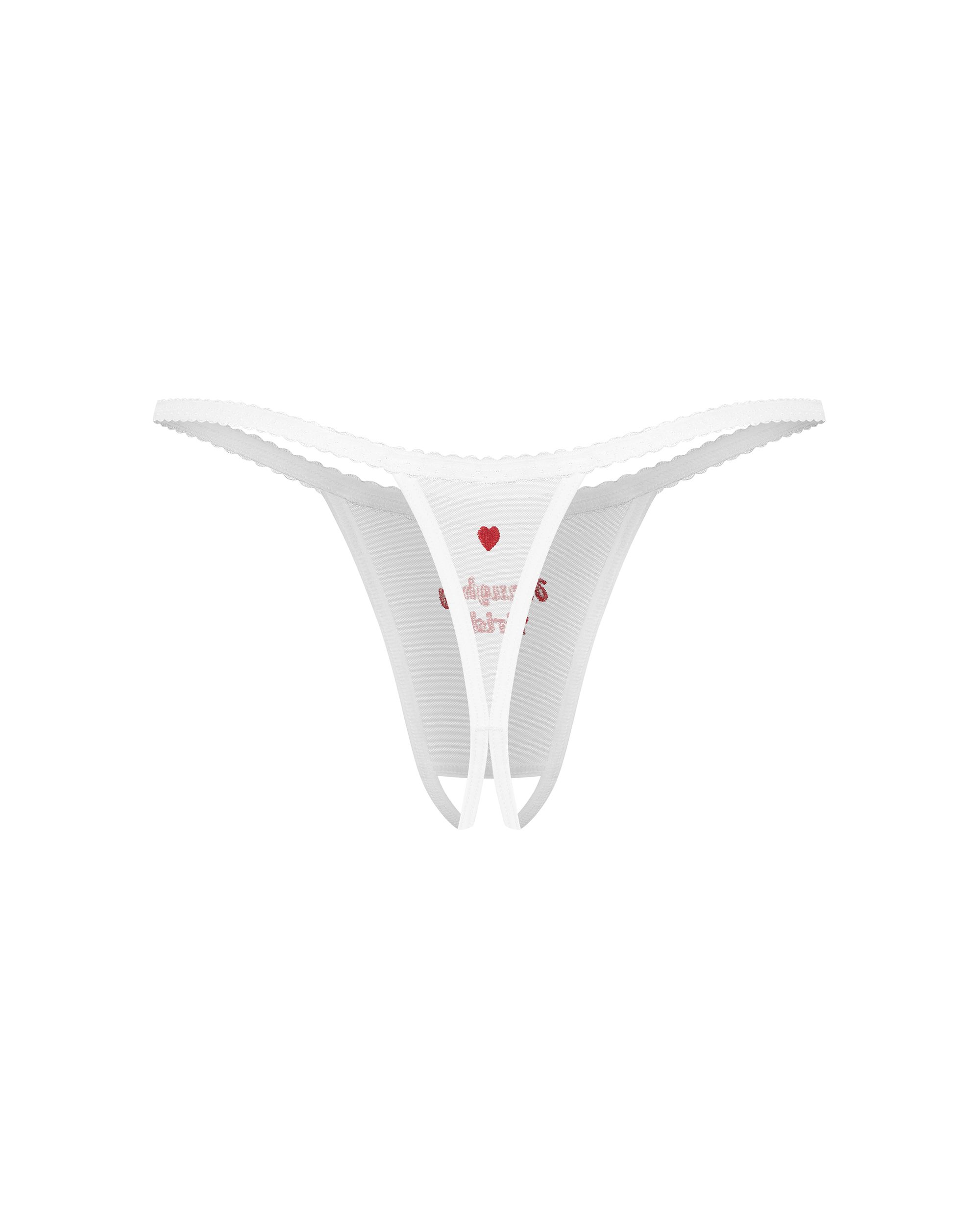 Obsessive - Weddya Bride Open Kruis String - Wit - Afbeelding 4