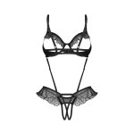 Obsessive - Carrola Crotchless Teddy - Zwart