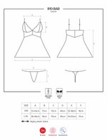 Obsessive - Babydoll Setje Met Kant - Wit