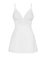 Obsessive - Babydoll Setje Met Kant - Wit