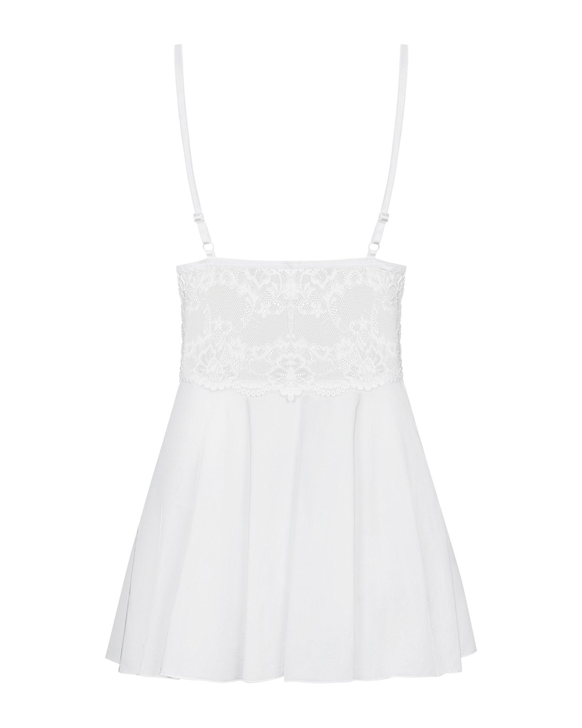 Obsessive - Babydoll Setje Met Kant - Wit