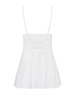 Obsessive - Babydoll Setje Met Kant - Wit