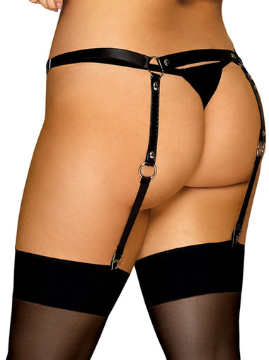Adjustable Garter Belt Patent Leather - Curvy - EasyToys Adjustable Garter Belt Patent Leather - Curvy - EasyToys