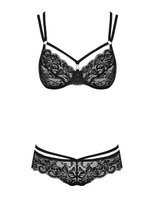 Obsessive - 2-Delige Kanten BH Set - Zwart