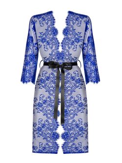 Koronkowe kimono Cobaltess – niebieskie