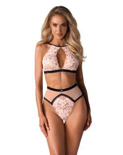 Conjunto de sujetador de encaje Lilines - Rosa