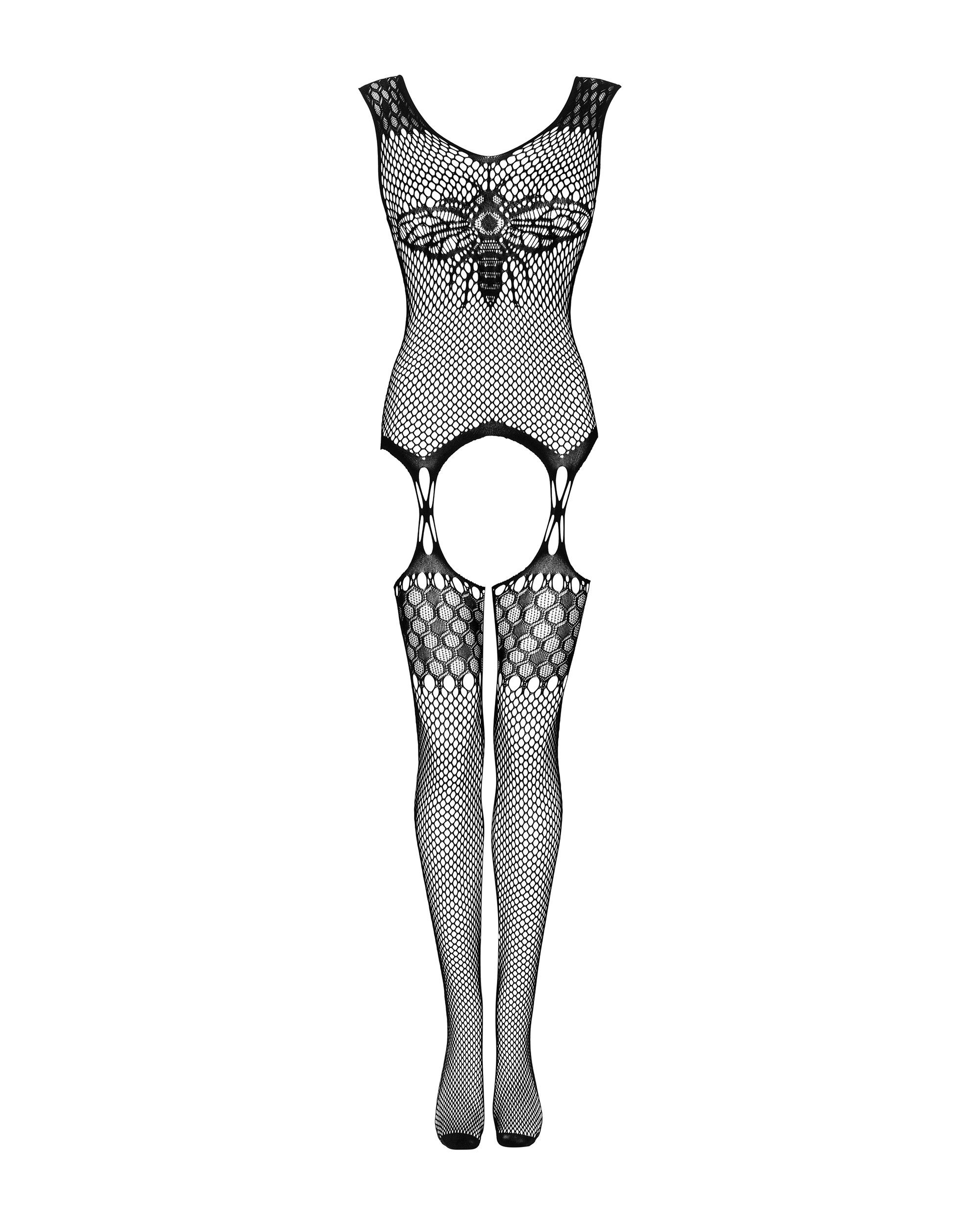 Vlinder Catsuit Met Jarretel Design - Zwart foto 5