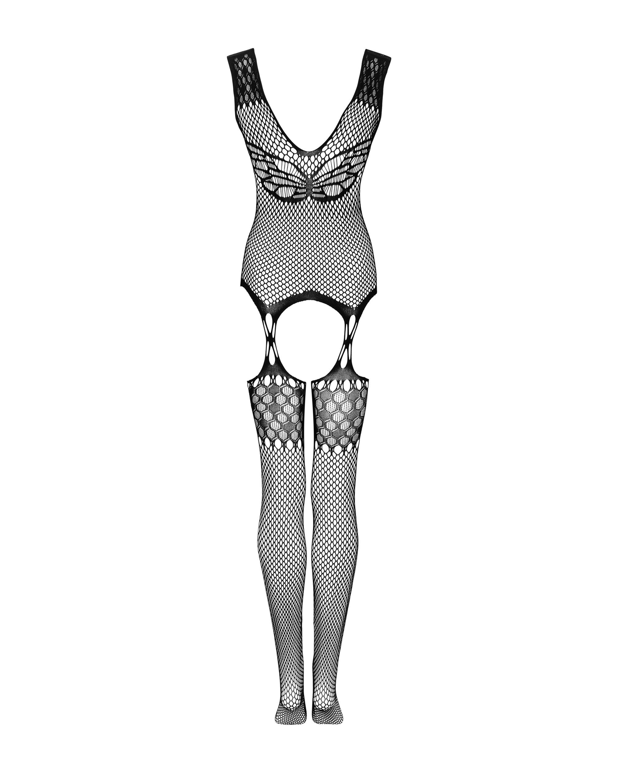 Vlinder Catsuit Met Jarretel Design - Zwart foto 6