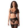 Obsessive - 3-piece bra set Shibu - black