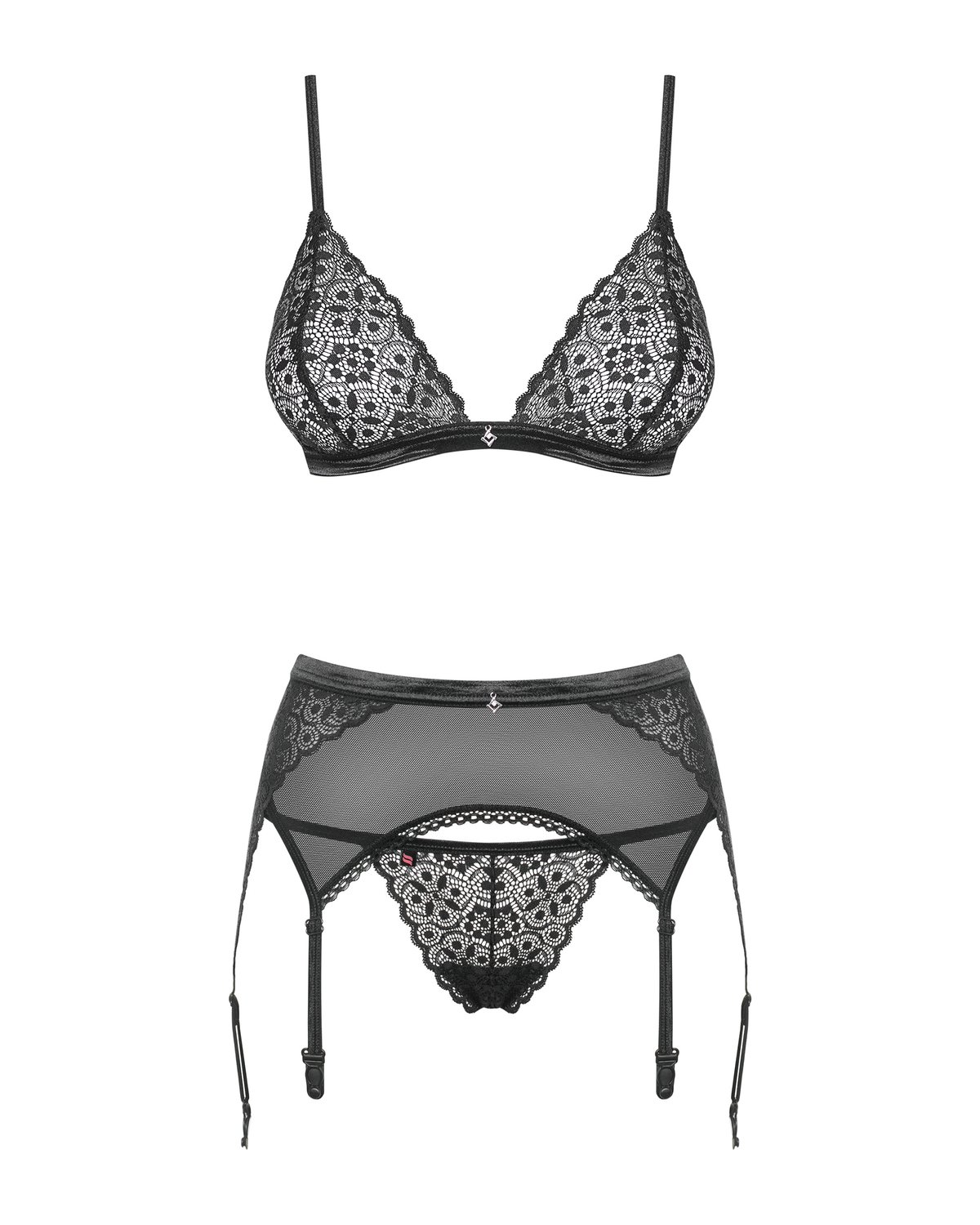 Obsessive - 3-delige Bh-set Shibu - zwart