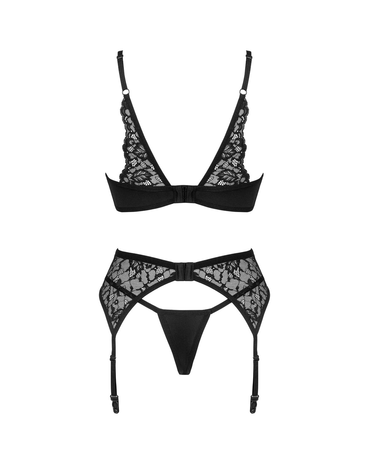 Obsessive - Bellastia 3-delige BH Set - Zwart