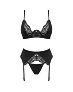 Obsessive - Bellastia 3-delige BH Set - Zwart