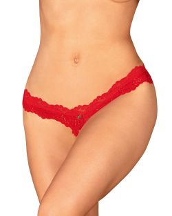 Obsessive - Amor Cherris Crotchless String - Red
