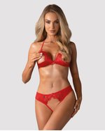 Obsessive - 870-sec-3 Tweedelige Set - Rood