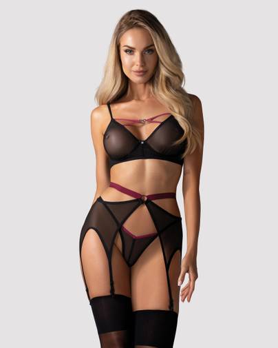 Obsessive - Novenes 3-teiliges Set - Schwarz/Lila Obsessive - Novenes 3-teiliges Set - Schwarz/Lila