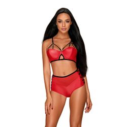 Obsessive - Leatheria 2-pcs set red S/M