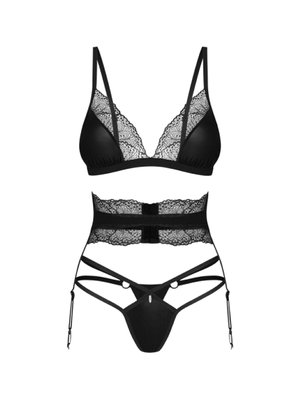 Obsessive - Lobellis Driedelige Set - Zwart