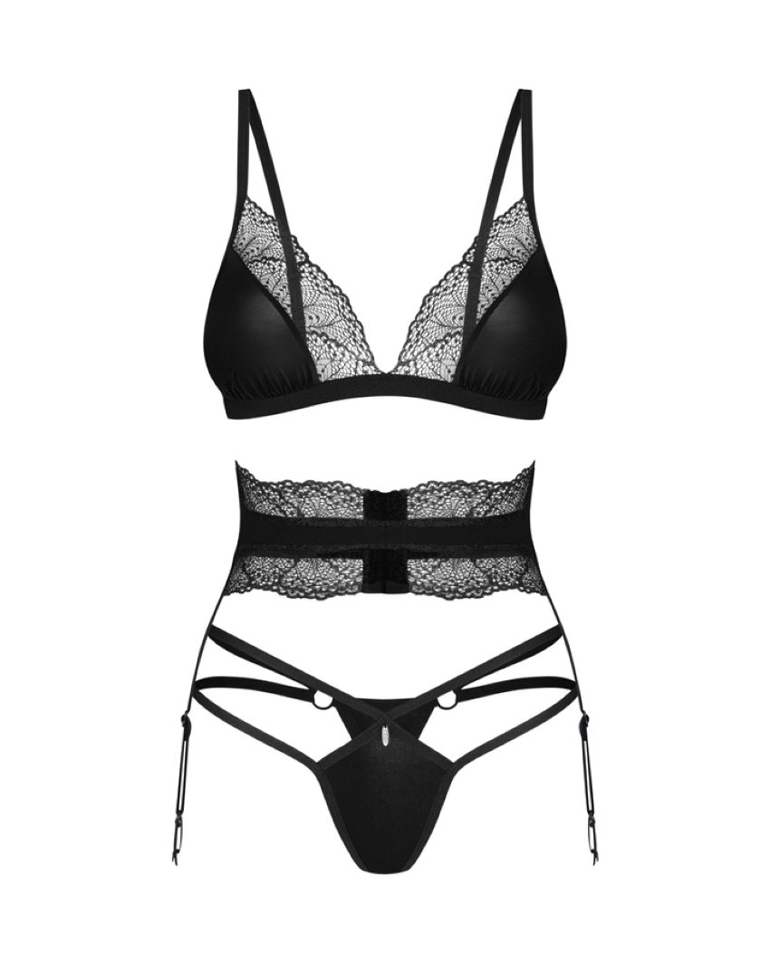 Obsessive - Lobellis Driedelige Set - Zwart