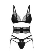 Obsessive - Lobellis Driedelige Set - Zwart