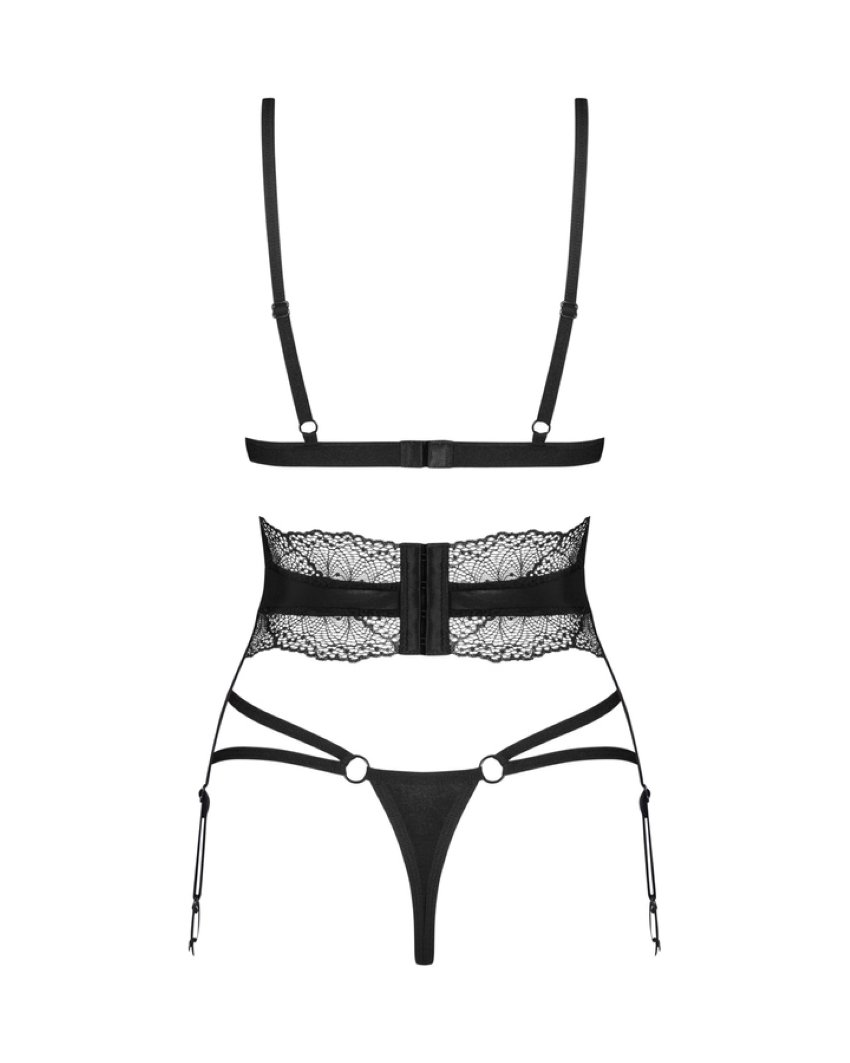 Obsessive - Lobellis Driedelige Set - Zwart
