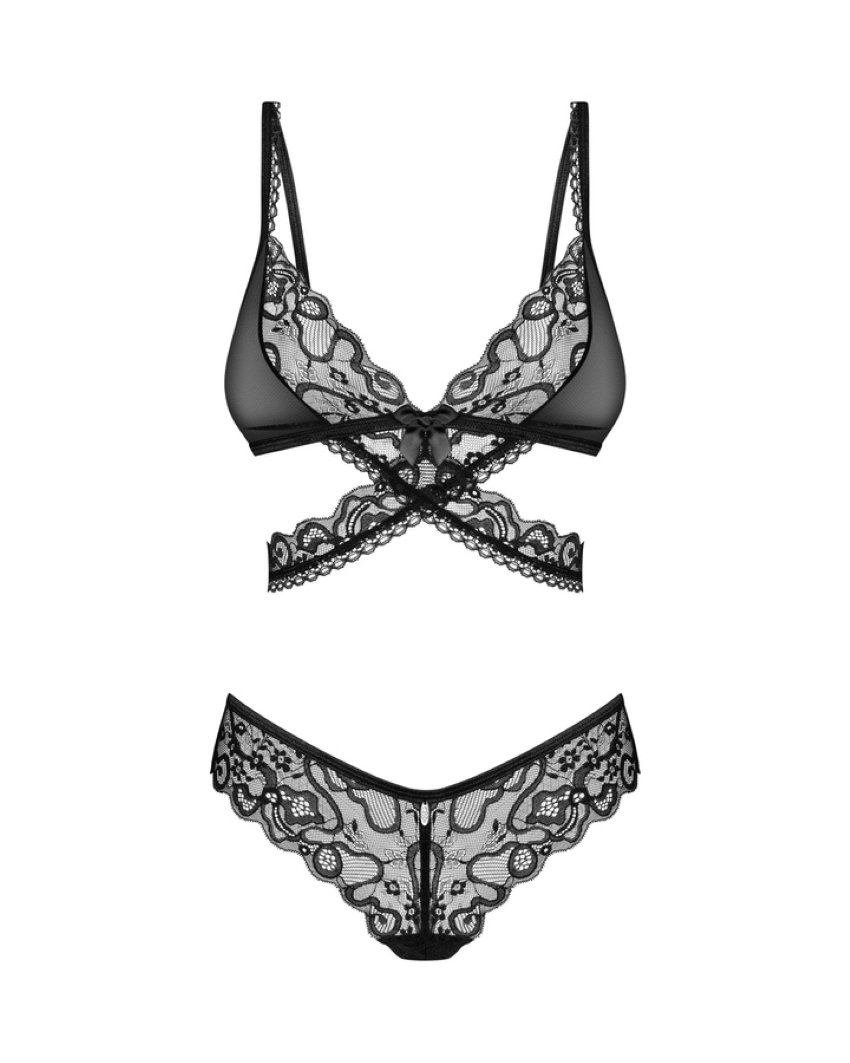 Obsessive - Blomentis Tweedelige Set - Zwart