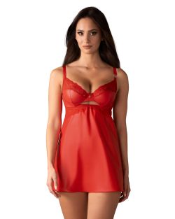 Obsessive - Aliosa Chemise & Thong - Red