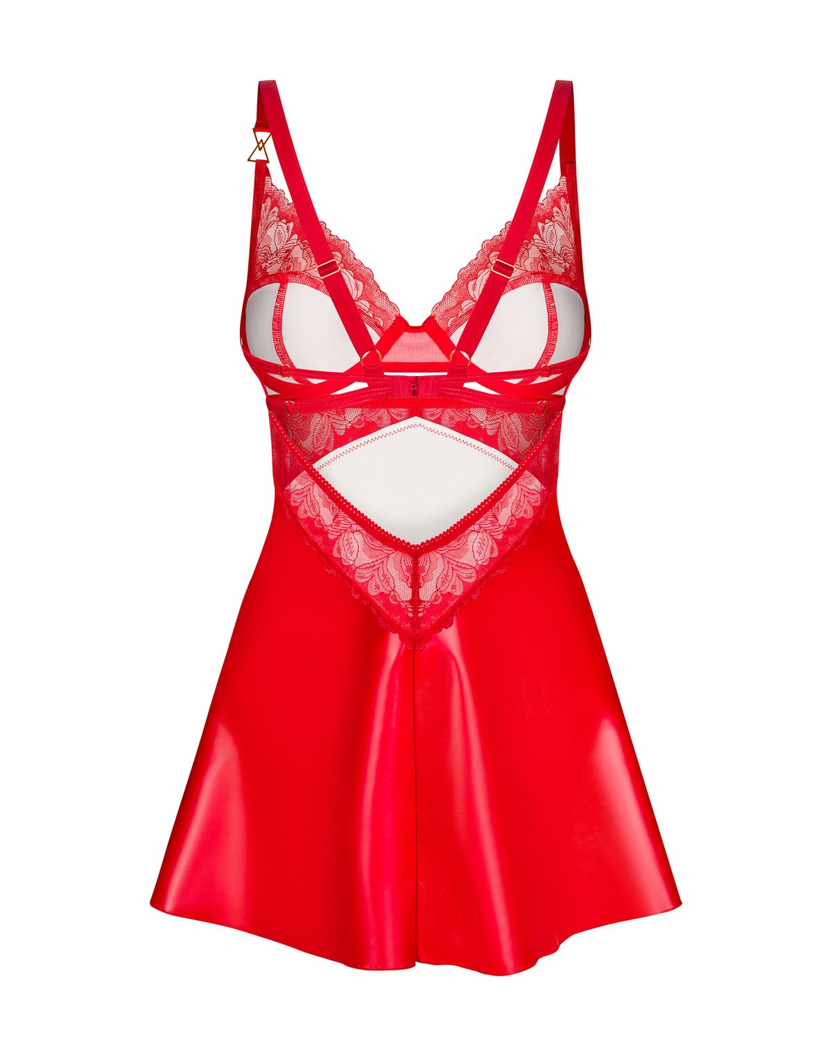 Obsessive - Aliosa Chemise & String - Rood