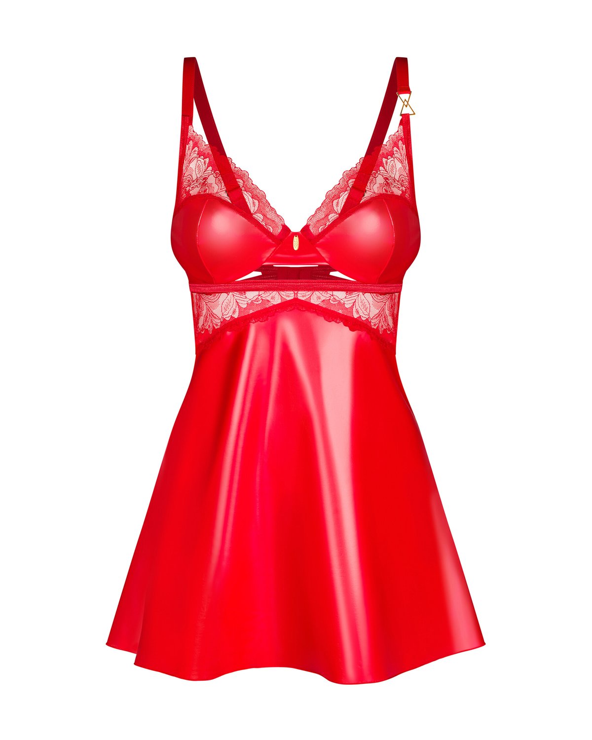 Obsessive - Aliosa Chemise & String - Rood