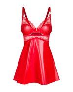 Obsessive - Aliosa Chemise & String - Rood