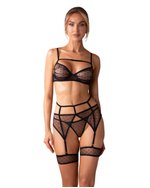 Obsessive - Nuites Driedelige Set - Zwart